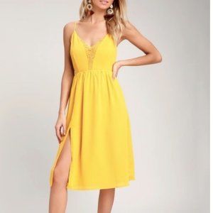 Lulu's Lace Backless Midi Dress